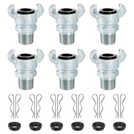 Venussar 6PCS 3/4'' NPT Iron Air Hose Fitting, Universal Coupling Chicago Fitting 3/4'' for Male End