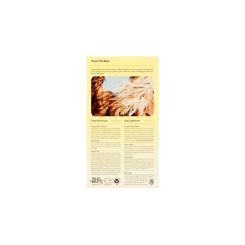 Sun Bum Lighten and Tone Kit | Travel-Sized Hair Lightener