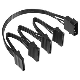 SinLoon SATA Power Splitter Cable Large 4Pin Male to 3 x 15 Pin SATA Female Hard Drive Power Splitter Cable for HDD、SSD、Optical Drives (Large 4Pin to 4 x 15 Pin SATA)
