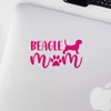 Decal Stickers of Beagle Mom (Pink) (Set of 2) Premium