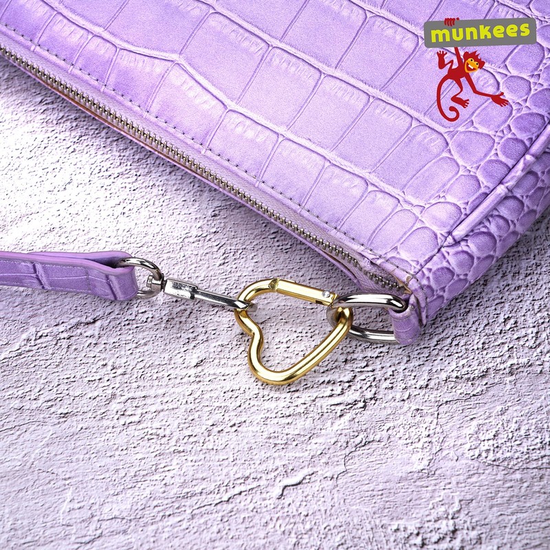 [MUNKEES] Heart Shape Carabiner, Key Chain, Aluminum Alloy, Backpack, Bottle