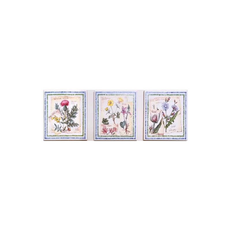 Wildflowers Garden Art Ceramic Tile 6" 15 cm Floral Decorative