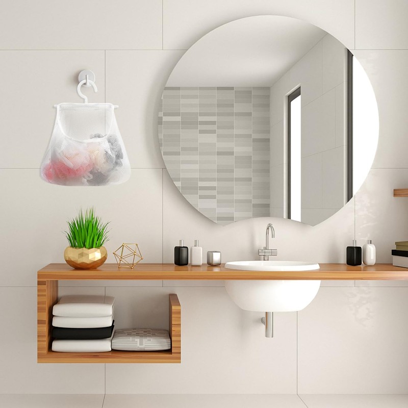 UKCOCO Mesh Storage Hanging Bag with Swiveling Hook - Breathable