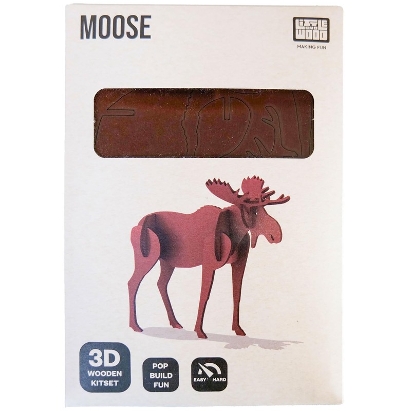 Little & Wood: Woodlet: Medium - Moose - Brown, 3D