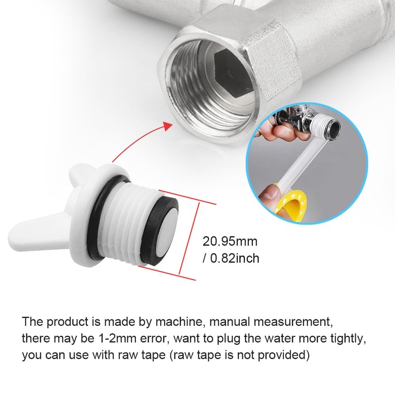 HLIWS Threaded Plug 15 Pieces 1/2 Inch Pipe Plugs Male