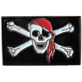 Pirate Skull and Cross Bones Enamel Lapel Pin Badge Brooch