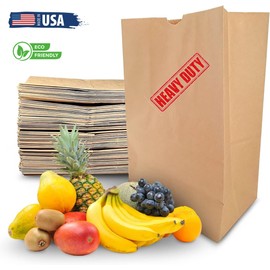 Heavy Duty 57 Lb Large Brown Paper Bag – 50 Count, Eco-Friendly Shopping Bags, Great for Grocery, Retail, and More – Strong, Durable, and Reusable