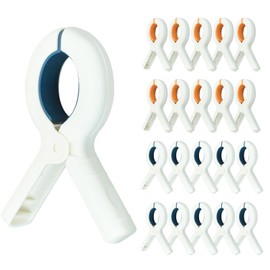 JINGIHE 20 Pack Beach Towel Clips, Heavy Duty Beach Towel Clips with Strong Anti-Rust Springs, Plastic Clothespins for Laundry Clothes, Blankets to Dry on Clothesline and Hanging Rack(3.7in/9.5cm)