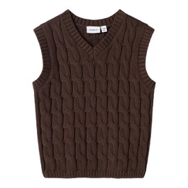 NAME IT Baby Boys Nbmremon Knit Slipover Knitted Vest, Bracken