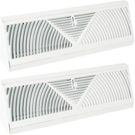 Baseboard Register Vent 15 Inch Air Return Vent Cover Adjustable Lever Duct Opening Size Register Vent Deflector for Home Wall Floor Air Flow Diffuser Control 2 Pack