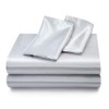 Satin Bed Sheets Queen Sheet Set, Silver Grey Silk Sheets,