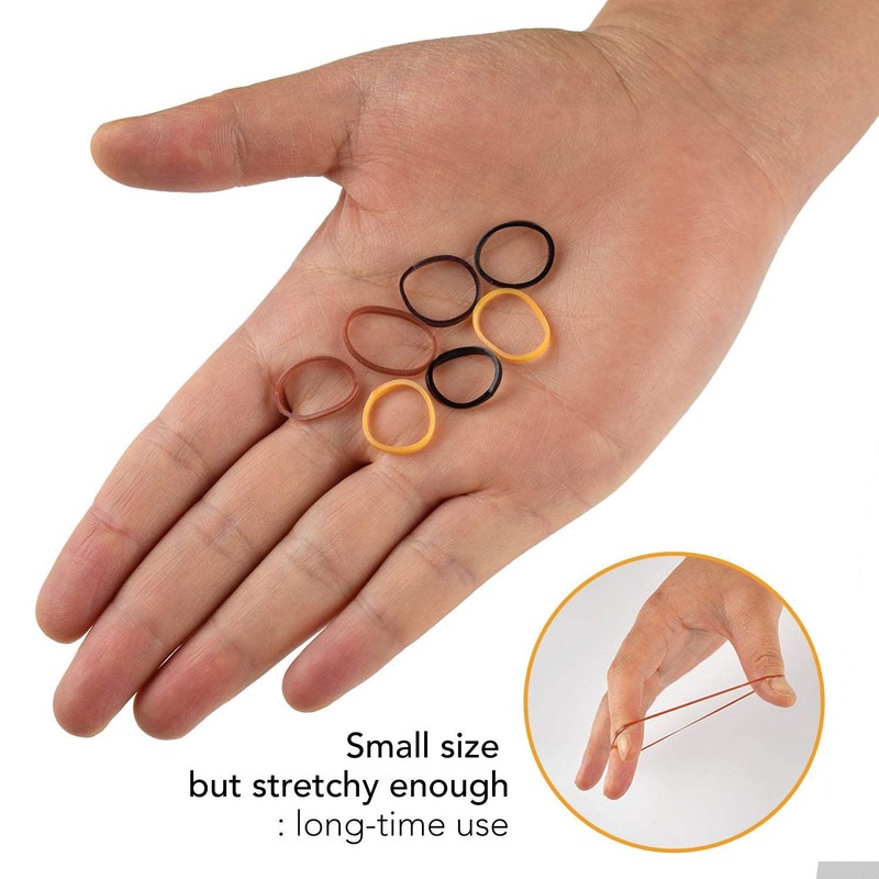 EXTRA STRONG 500 Mini Hair Rubber Elastics Multi Pack for