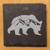 Bear Hug Night: Slate Coasters with Lunar Mountains – Laser