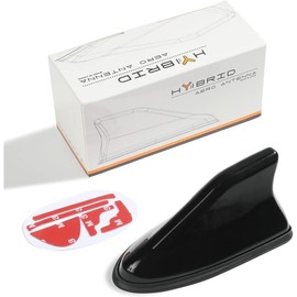 Car Shark Fin Antenna Cover, Universal AM/FM Radio Signal Roof Aerial, Decoration with Adhesive Tape, Radio Base Replacement (Black) - Color: Black