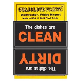 Dishwasher Magnet Clean Dirty Sign, Strong Clean and Dirty Magnet for Dishwasher (Orange Black)