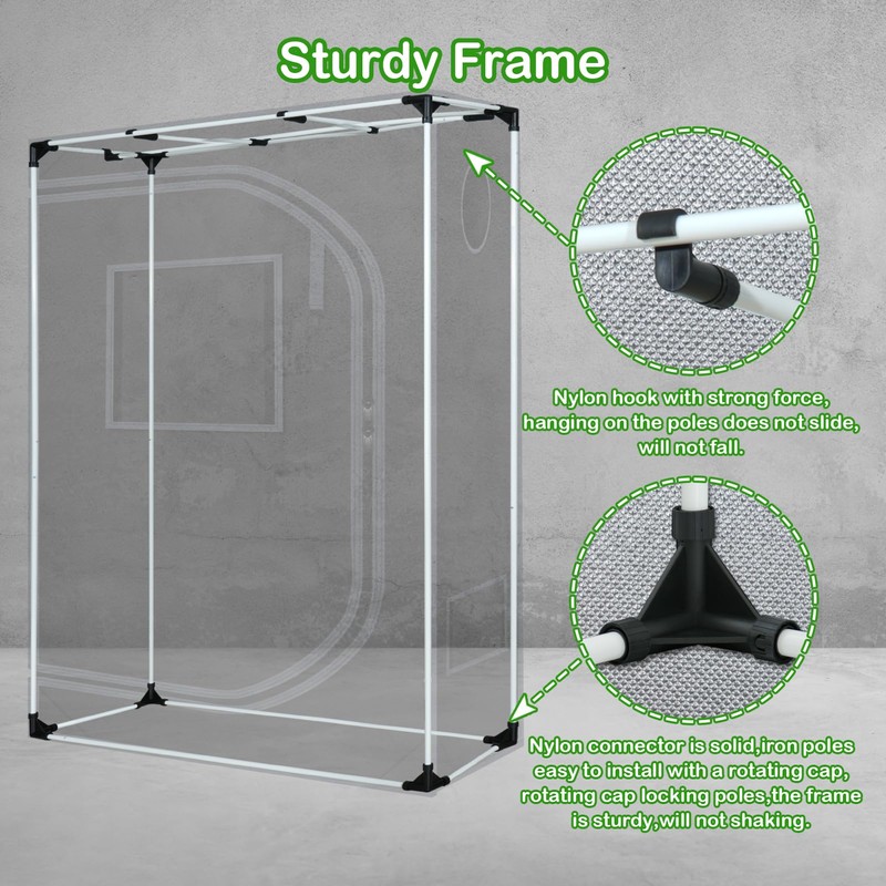 4x2 Grow Tent Plant Tent Dark Room, 600D Mylar Hydroponic