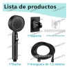 Regadera de Ducha con Manguera de 1.5 m, Soporte y