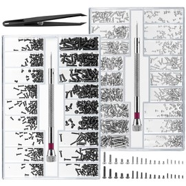 Pack of 1000 Small Screws Assortment M1.2 M1.4 M2 Mini Screws Assortment Kit Watch Glasses Computer Replacement Screws Tiny Repair Screws with Screwdriver and Tweezers