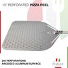 Perforated Pizza Peel 13"W x 16.7"L- Professional Restaurant Grade Large