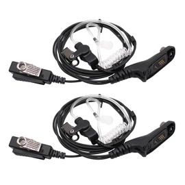 APX 6000 XPR7550e radio Earpiece with mic, 2-Wire Surveillance Headset with PTT Mic Compatible for Motorola APX6000 APX7000 APX8000 XPR6350 XPR6550 XPR7350 XPR7550 DP4600e DP4800e walkie Talkies 2Pack