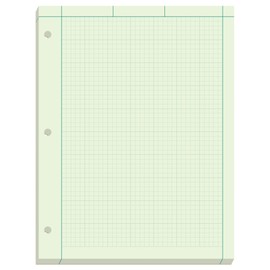 Ampad Engineer Pad, 5 Squares per Inch, 8.5" x 11", 200 Sheet Pad, Green (22-144)