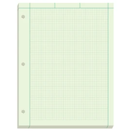 Ampad Engineer Pad, 5 Squares per Inch, 8.5" x 11", 200 Sheet Pad, Green (22-144)
