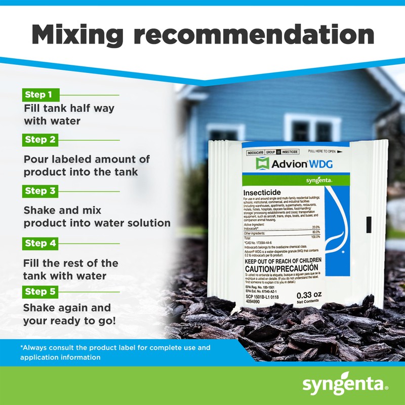 Advion WDG Insecticide, Effective Sprayable Insecticide, Formulated with 20.0% Indoxacarb,