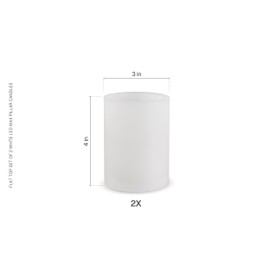 Mikasa Real Wax Flameless LED Battery Operated Candle, Set of 2 3x4 Inch, White, Flat Top