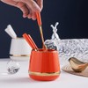 Orange Coffee Spoons Set with Holder