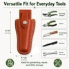 Xhziy Leather Garden Tool pouch with Snap Closure Belt Mount