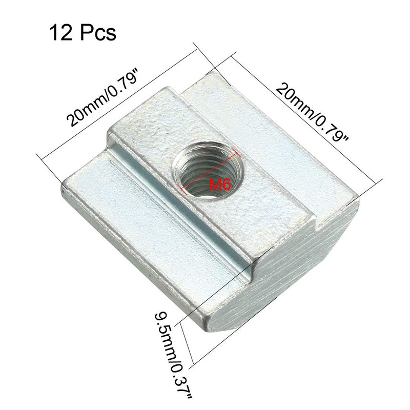 sourcing map Slide in T-Nut, M6 Threaded for 4040 Series