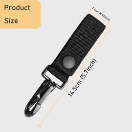 HUYANDOO Heavy Duty Belt Keeper Clip, Strong Metal Police Key Chain Clip for Law Enforcement Police Belt Accessories Military Molle Hook(T-Black 1PC)