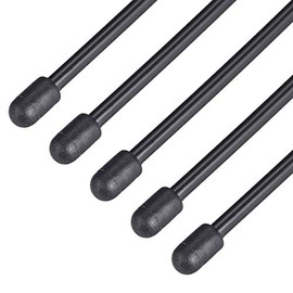 sourcing map RC Antenna Tube with Cap for RC Boat, Plastic Black 5pcs