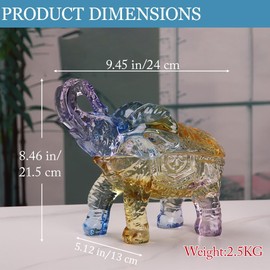 Gkesgm Elephant-Shape Crystal Glass Candy Serves and Sugar Bowl Set,Tabletop Dessert Snack Bowl,Perfect Home Decor