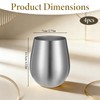 Exclaith 4 Pack Silver Wine Glasses 18oz Stemless Wine Tumbler