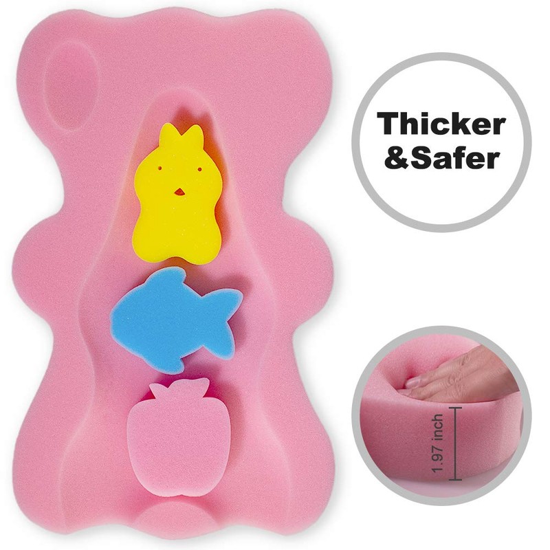 Soft Infant Bath Sponge Skid Proof Baby Bath Mat Newborn