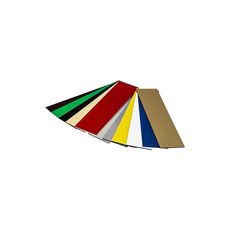 Placa de identificación grabada, 2,5 x 25,4 cm, color negro