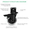 8T8 Side Mount Caster Wheels 3 Inch L Shaped Plate