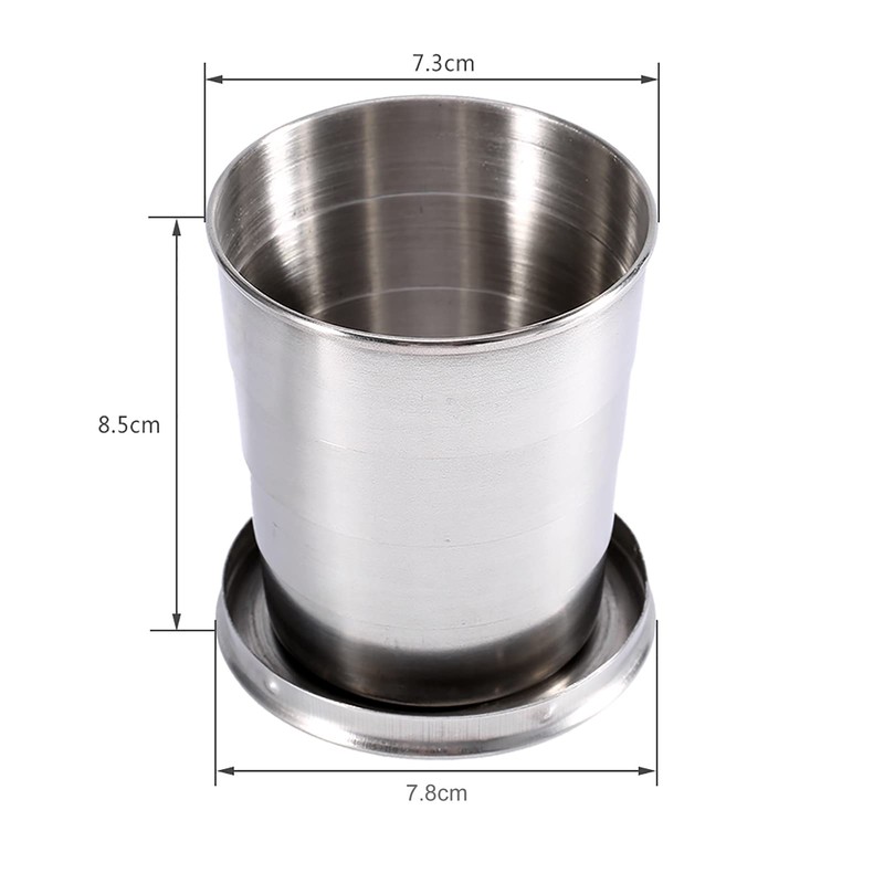 Asixx Stainless Steel Folding Cup, Extendable Cup, Outdoor, Small, Lightweight,