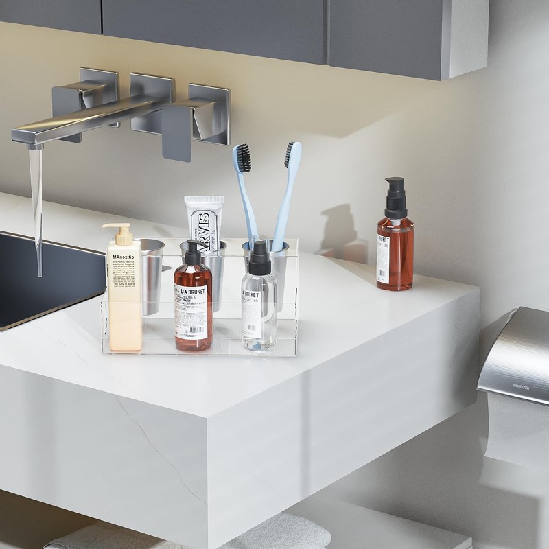 PITBVO Clear Hair Tool Organizer, Blow Dryer Holder, Acrylic Bathroom