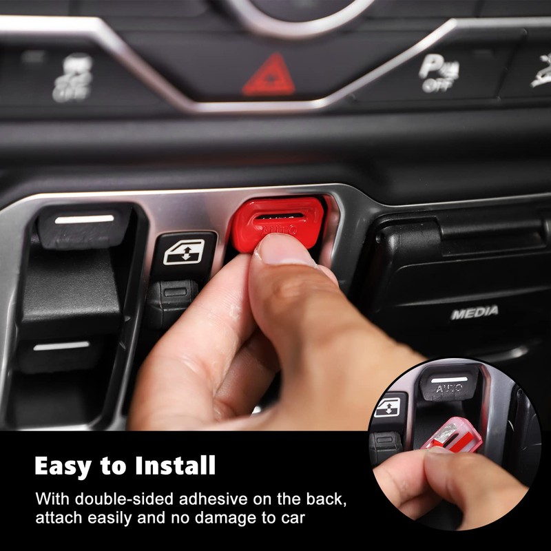 RT-TCZ Center Console Window Button Switch Trim Cover Decoration Interior