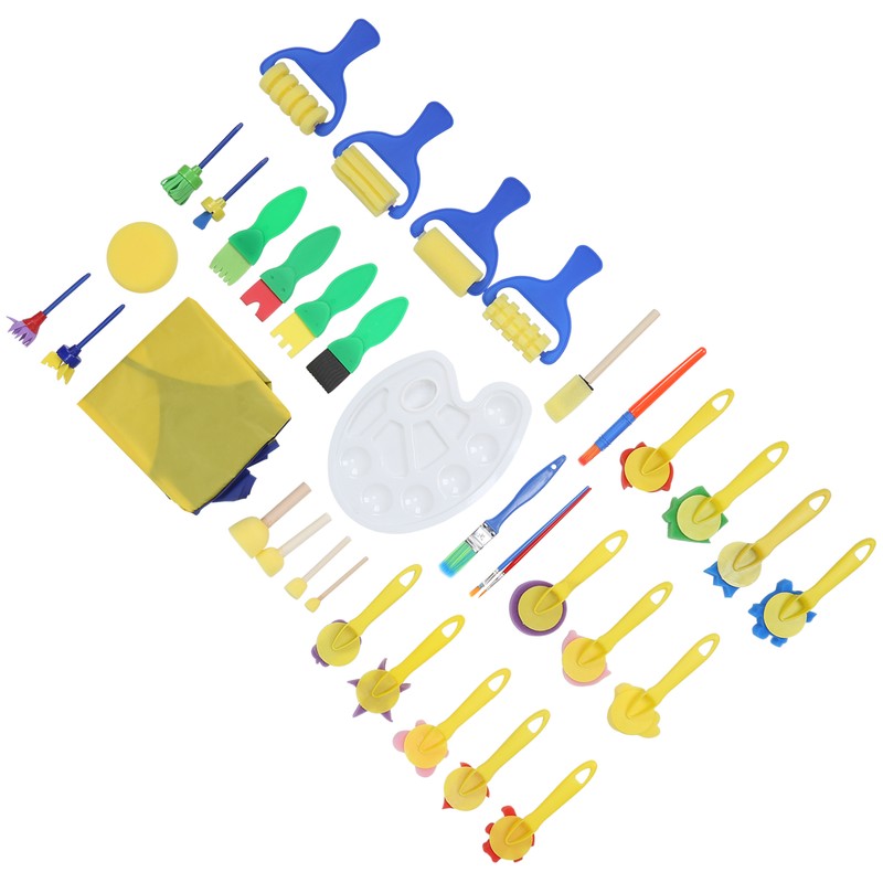 36Pcs Graffiti Tool Roller Sponge Brush Kit Stamps Antifouling Clothes