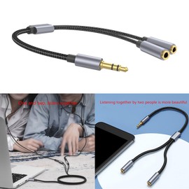 Haoyull Headphone Splitters Cable 3.5mm Aux 1xMale to 2xFemale Extension Cord for Headphones Speaker Superior Sounds Quality