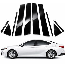 iwannachange A Set Door Window B Pillar Post Cover Trim Molding Kit fit for 2024 2025 Toyota Camry Accessories with Gloss Black Self-Adhesive