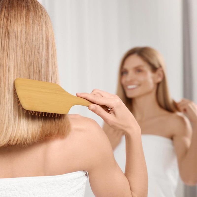 Bamboo Hair Brush, Natural Bamboo, Especially Suitable for Combing Thick