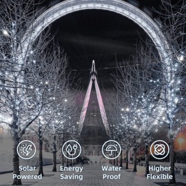 ITICdecor Solar Fairy Lights, 2 Pack 33FT 100LED Solar Lights Outdoor Garden String Lights for Patio Yard Wedding Party Christmas Decoration (Cool White)