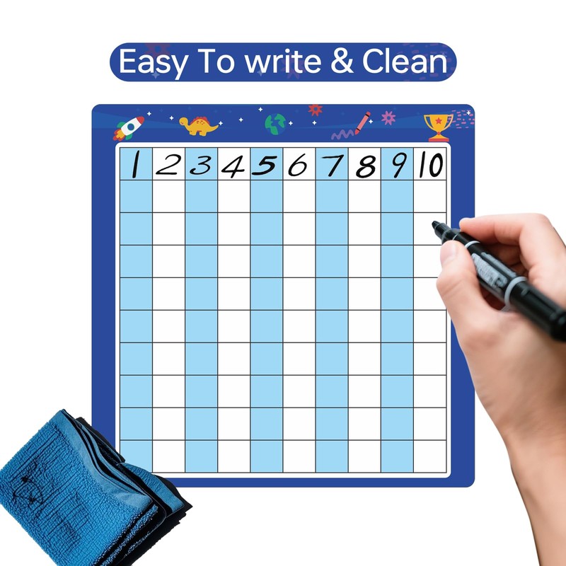 Dinggaogao 10 Packs Math Hundred Boards, Laminated Double Sided Number