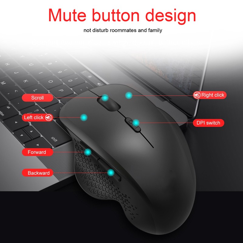 T68 2.4GHz 6D Wireless Mouse 1600DP1 Mute USB Optical Gaming