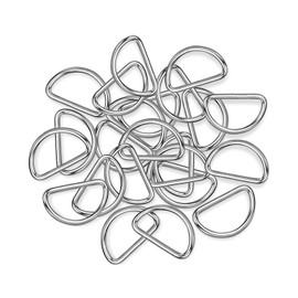 Trimming Shop Non Welded D Ring Fasteners Pack of 10, Durable Metal Buckles Clips for Handbag, Webbing Strap, Purse, Dog Leash, Belts, Hardware, Backpack, DIY Craft Projects, Silver, 30mm