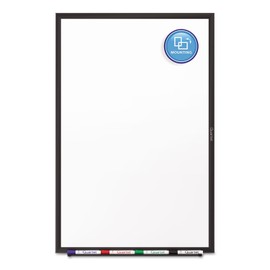 Quartet Whiteboard, Non-Magnetic Dry Erase White Board, 4' x 3', Total Erase, Black Aluminum Frame (S534B)